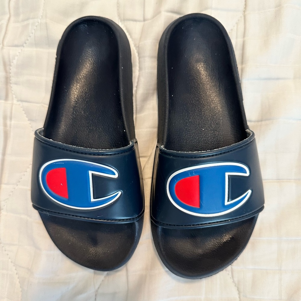 Champion blue& Red Big C Slides, size 1 - Picture 1 of 7